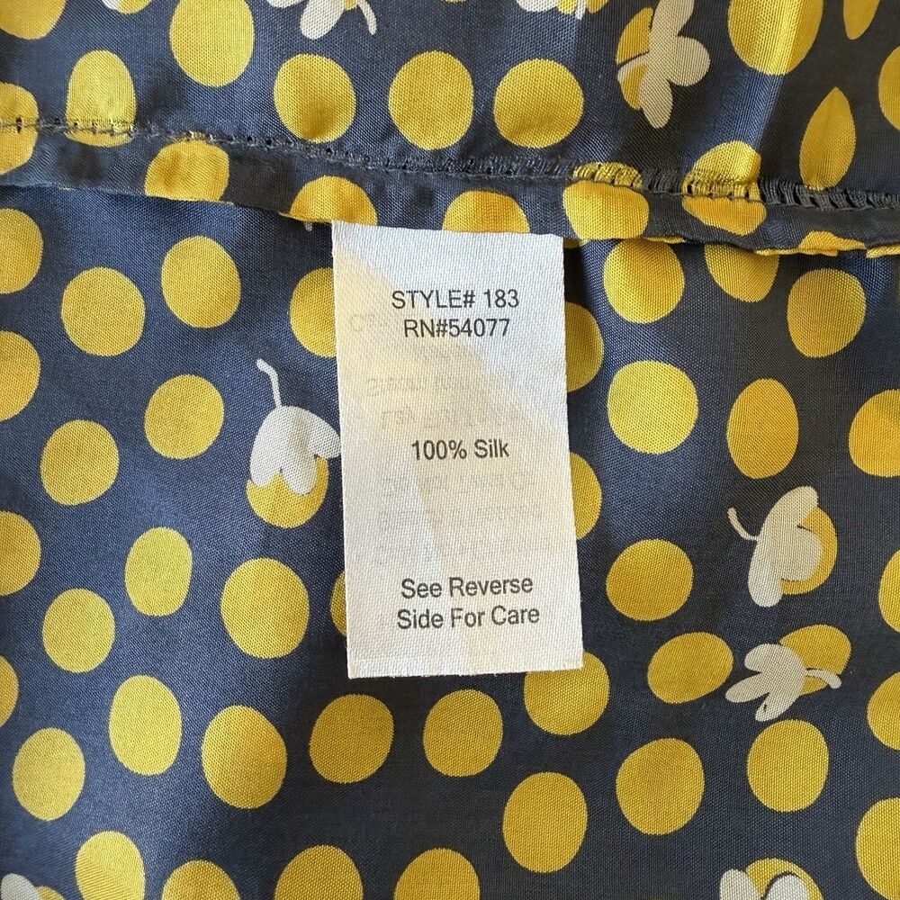 Cabi 100% Silk Blouse #183 Small Clover Polka Dots Oversized Boxy Button Up Top - Picture 11 of 14
